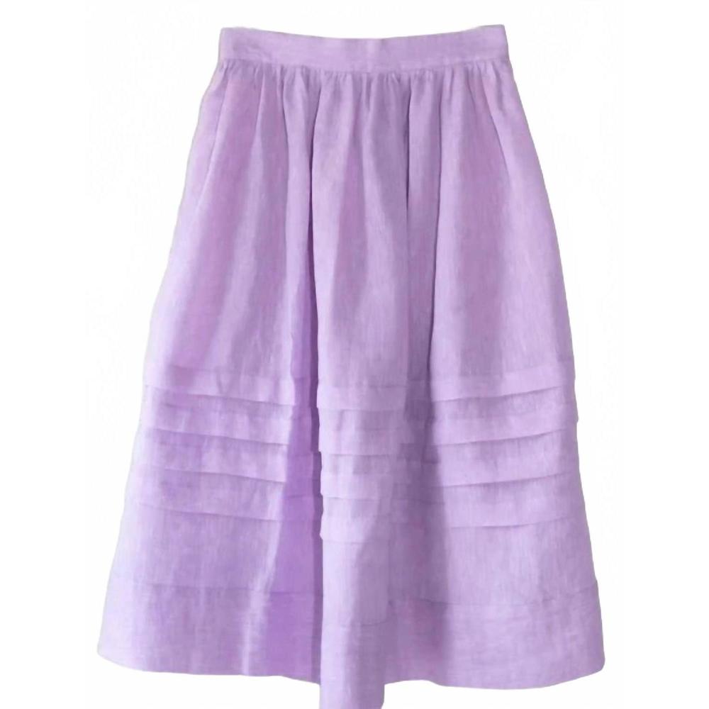 NEW CLARAMONTE women's manon linen skirt in purple